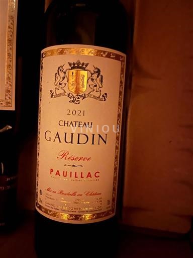 Bordeaux Pauillac Château Gaudin Réserve 2021