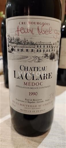 Bordeaux Médoc Cru Bourgeois Château La Clare 1990