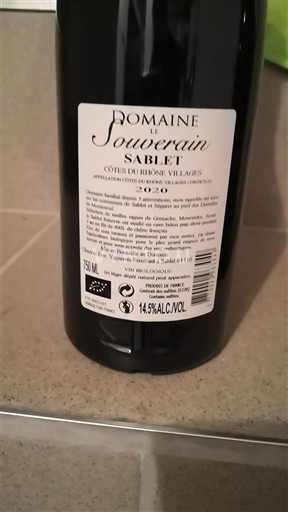 Rhônen laakso Määrittelemätön Domaine Le Souverain Sablet Ei vuosikertaa