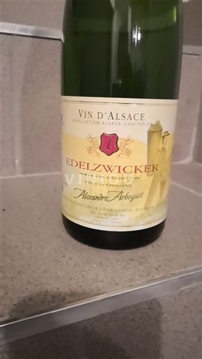 Alsace Alexandre Arbeygat Edelzwicker Ei vuosikertaa