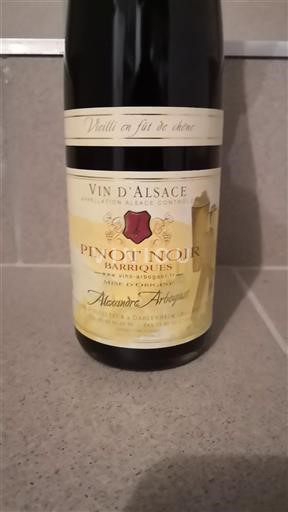 Viinit Rouge sec Barriques Alexandre Arbogast 2019 Ranska Alsace Vin de France