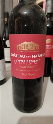 Bordeaux Blaye-Côtes-de-Bordeaux Château S Matards Spéciale 2018