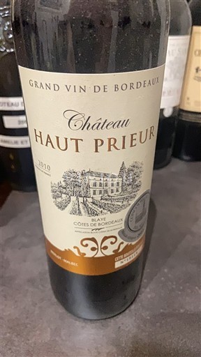 Bordeaux Blaye-Côtes-de-Bordeaux Château Haut Prieur 2010