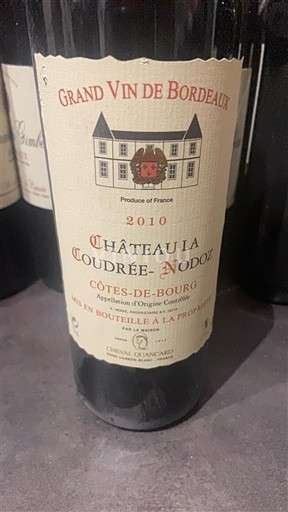 Burdeos Côtes-de-bourg Château La Coudrée Nodoz 2010