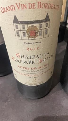 Burdeos Côtes-de-bourg Château La Coudrée Nodot 2010