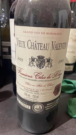 Bordeaux Niet gespecificeerd Château Vieux Valentin 2003
