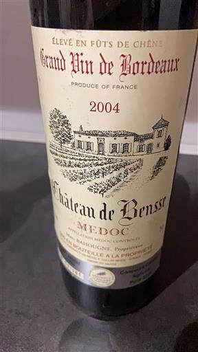 Bordeaux Médoc Château Bensse 2004