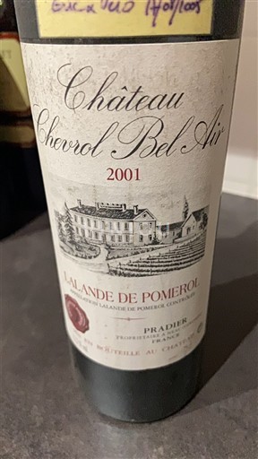 Bordeaux Lalande-de-Pomerol Château Chevrol Bel-Air 2001