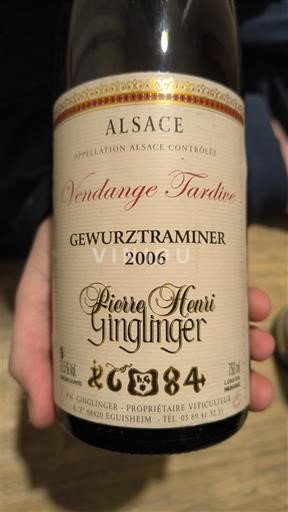 Alsace Gewurztraminer Vendanges Tardives Pierre Henri Ginglinger 2006
