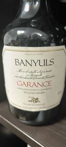 Roussillon Banyuls Cellier des Templiers Garance Niet-geïntegreerd