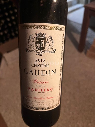 Bordeaux Pauillac Château Gaudin Réserve 2015