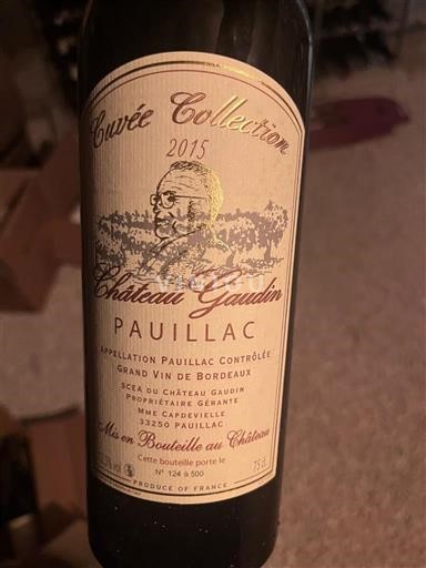 Bordeaux Pauillac Château Gaudin Collection 2015