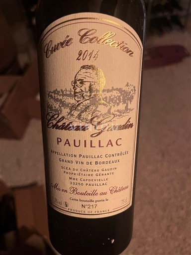 Bordeaux Pauillac Château Gaudin Collection 2014