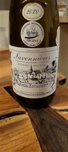 Loire Valley Savennières Domaine Taillandier Vendanges Manuelles 2020