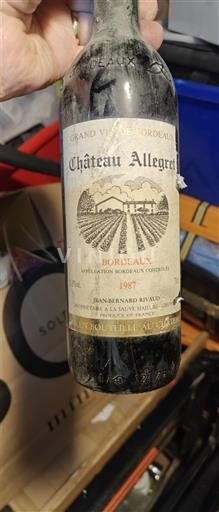 Bordeaux Château Allegret 1987