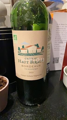 Burdeos Bordeaux Château Haut Biraud 2021