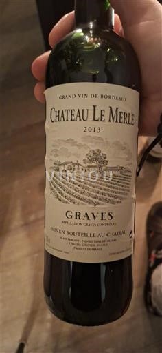 Bordeaux Graves Château Le Merle 2013