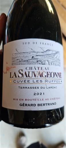 Languedoc Terrasses-du-Larzac Château La sauvageonne cuvee les ruffes 2021