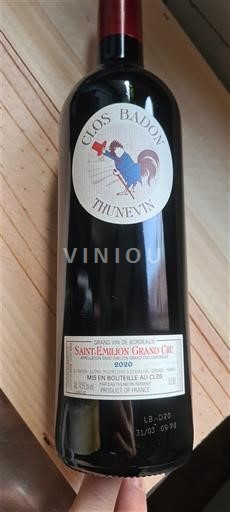 Bordeaux Saint-Émilion Grand Cru Grand Cru Clos Badon Thunevin 2020