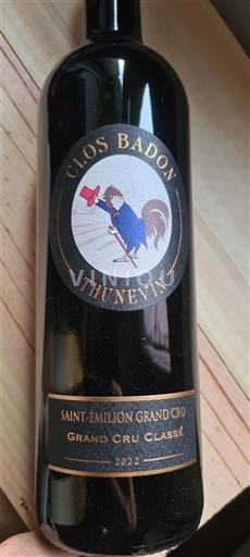 Bordeaux Saint-Émilion Grand Cru Grand Cru Classé Clos Badon Thunevin 2022