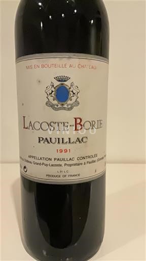 Bordeaux Pauillac Lacoste-Borie 1991