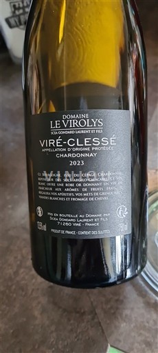 Burgundy Viré-clessé Domaine Le Virollys L'epinet 2023