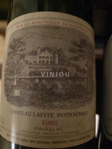 Bordeaux Pauillac Grand Cru Château Lafite Rothschild 1988