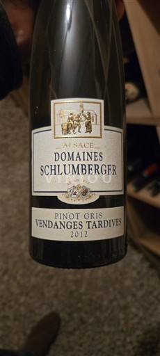 Alsace Vendanges Tardives Domaine Domaines Schlumberger Pinot Gris Vendanges Tardives 2012