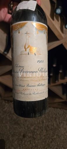 Bordeaux Pauillac Grand Cru Château Baron Philippe de Rothschild Baronne Philippine 1988