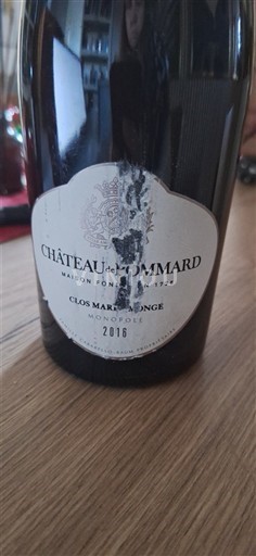 Burgundy Pommard Château Pommard Clos Marey-Monge Monopole 2016