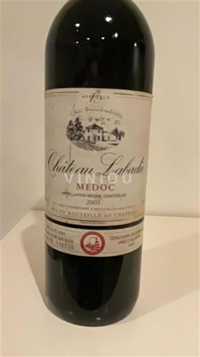 Bordeaux Médoc Château Labadie 2001 2001
