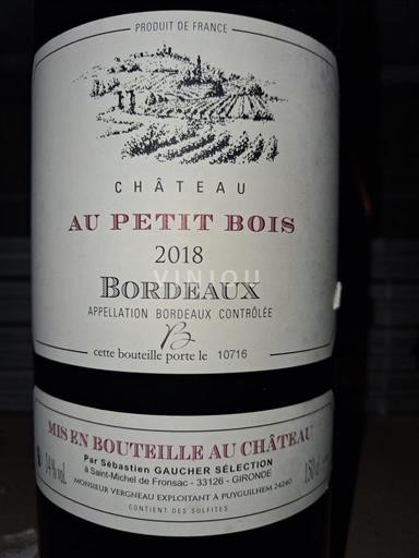 Bordeaux Château Au Petit Bois 2018
