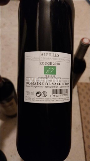 Alpes và các vùng Rhodanien Alpilles Domaine Valdition 2018