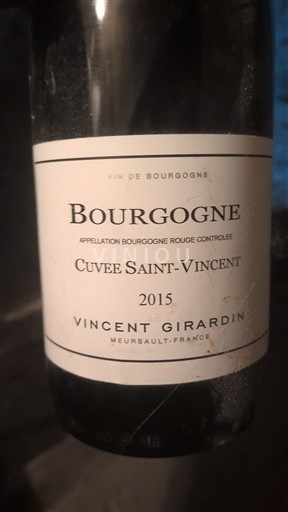 Borgogna Vincent Girardin Saint-Vincent 2015