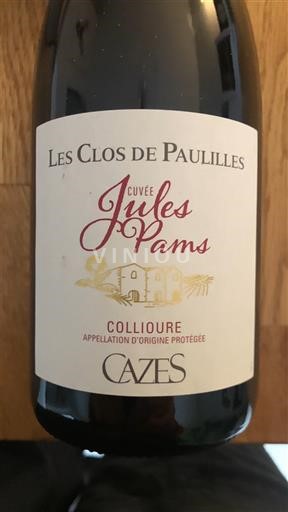Roussillon Collioure Les Clos de Paulilles Jules Pams 2023