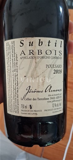 Jura Arbois Jérôme Arnoux Subtil 2018