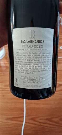 Languedoc Fitou Domaine Esclarmonde 2022