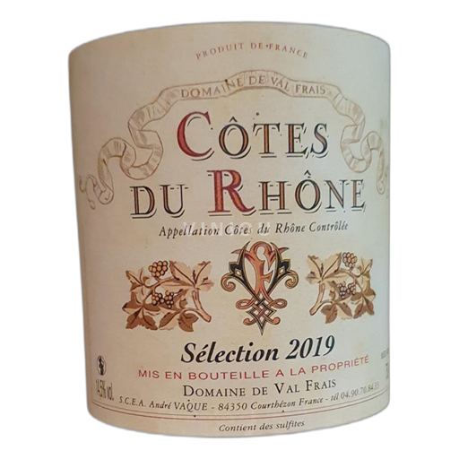 Thung lũng Rhône Côtes-du-rhône Domaine de Val Frais Sélection 2019