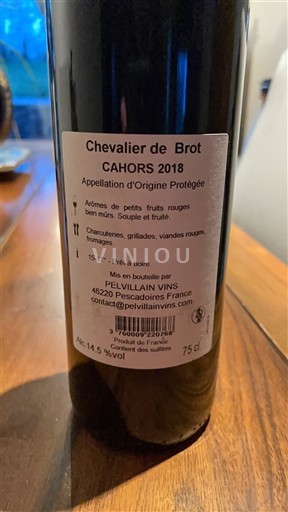 Sudoeste Cahors Chevalier de Brot 2018