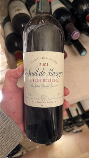 Bordeaux Pomerol Le Seuil de Mazeyres 2001