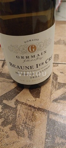 Burgundy Beaune Premier Cru Domaine Germain Monopole En l'Orme 2023