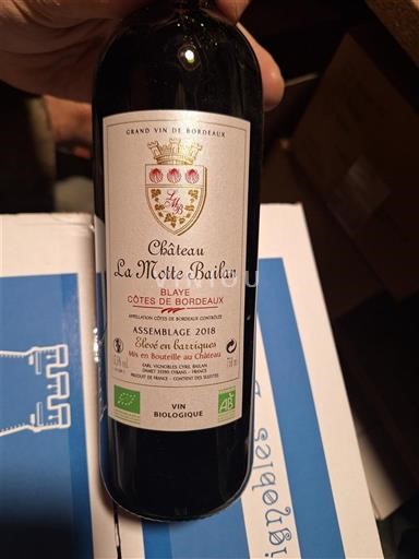 Burdeos Blaye-Côtes de Burdeos Château La Motte Bailan Assemblage 2018