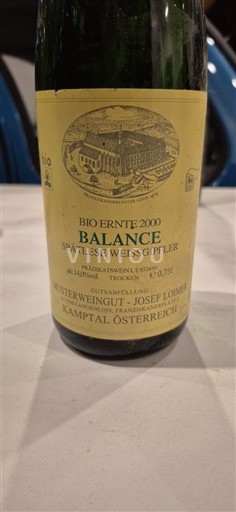 Niederösterreich Kamptal DAC Weingut Josef Loimer Balance Spätlese Weissgipfler 2000