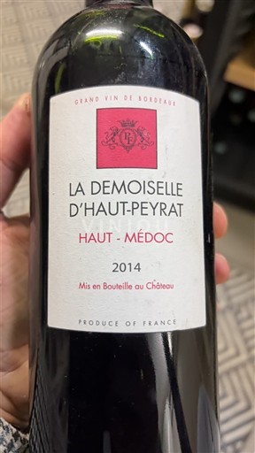 Bordeaux Haut-Médoc Haut-Peyrat La Demoiselle d'Haut-Peyrat 2014