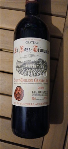 Bordeaux Saint-Émilion Grand Cru Grand Cru Château La Rose Trimoulet 2002