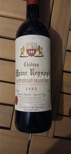 Bordeaux Saint-Émilion Grand Cru Grand Cru Château Maine Reynaud 2002