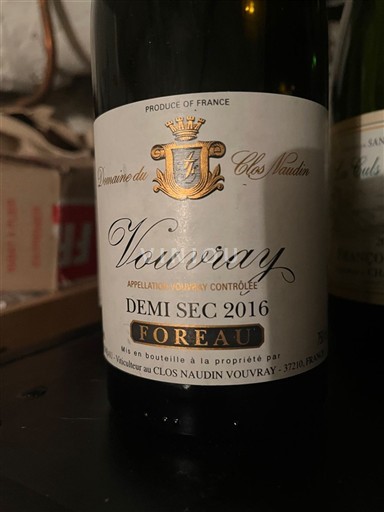 Loire Valley Vouvray Domaine Clos Naudin Foreau 2016