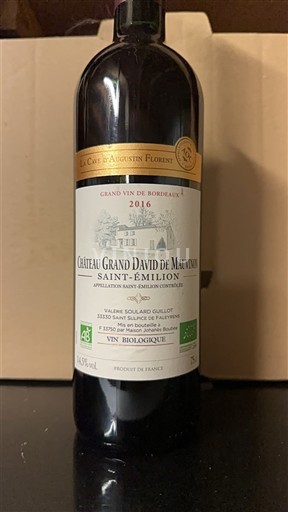 Bordeaux Saint-Émilion Château Grand David de Mauvinon 2016