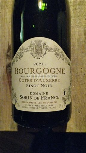 Burgundy Burgundy Côtes d'Auxerre Domaine Sorin de France 2021 2021