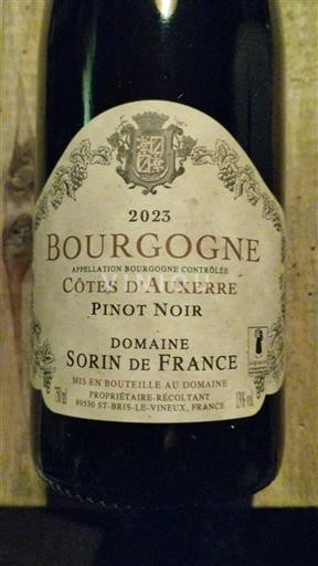 Burgundy Burgundy Côtes d'Auxerre Domaine Sorin de France Côtes d'Auxerre Pinot Noir 2023